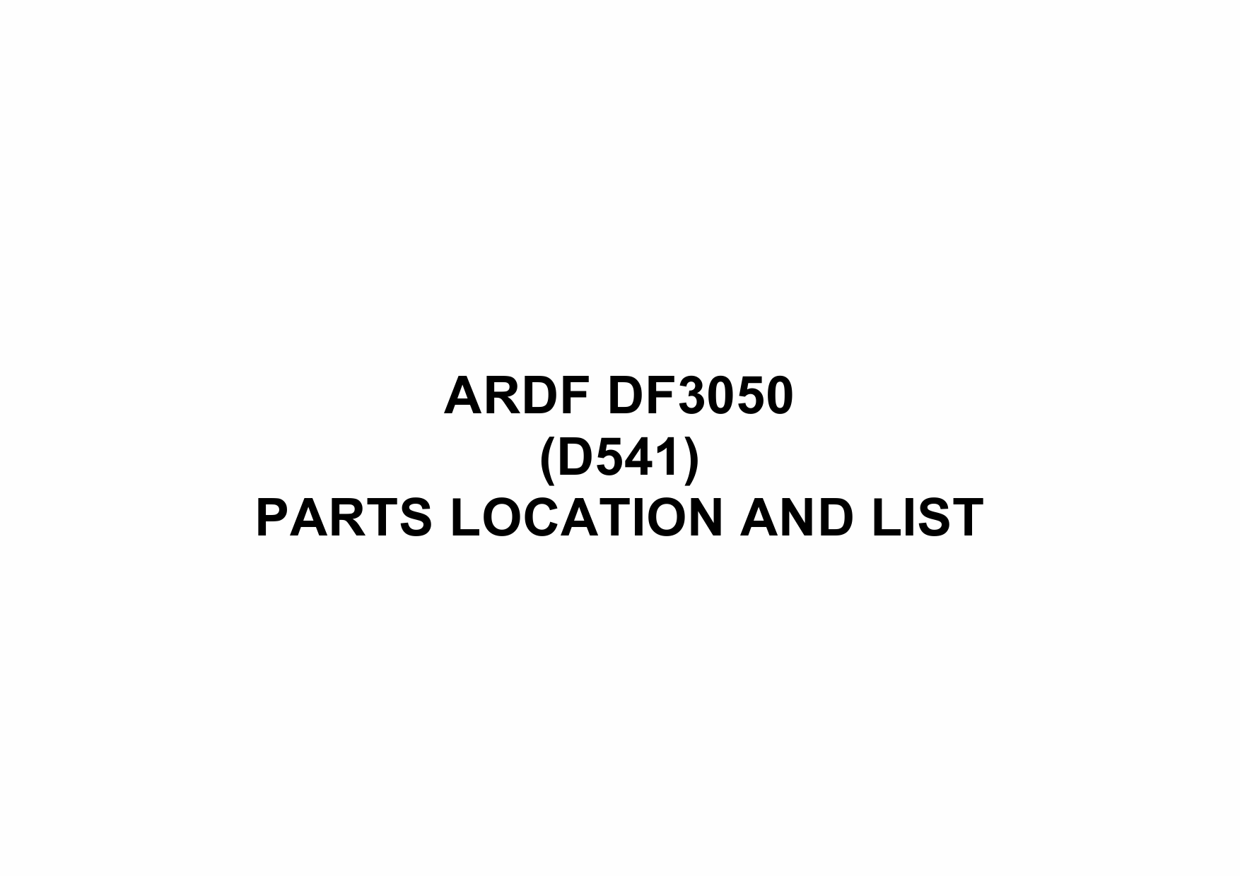 RICOH Options D541 ARDF-DF3050 Parts Catalog PDF download-1 RICOH Options D541 ARDF-DF3050 Parts Catalog PDF download page 1